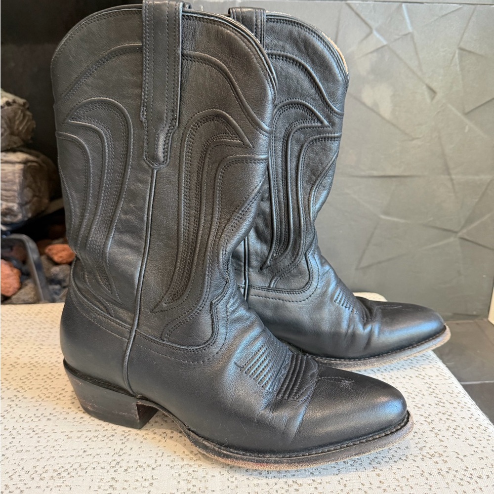 Tecovas Black Leather Cowboy Boots